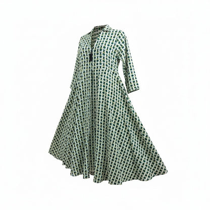 Green Flowers | Printed Abaya