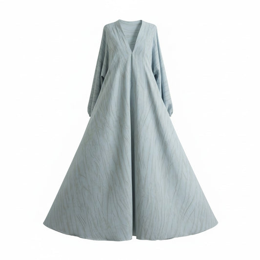 Silver Blue  | Printed Abaya