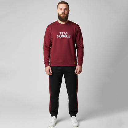 Maroon and Black Sweatshirt Tracksuit