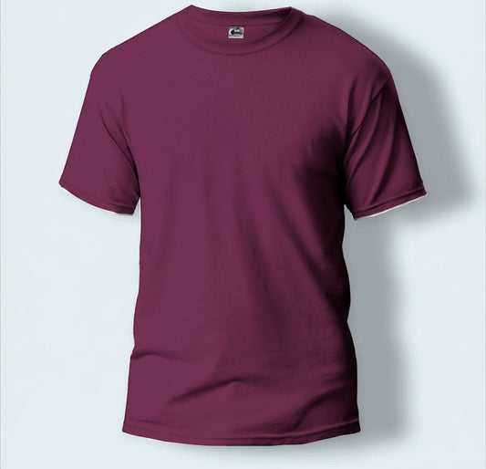 Sunnah Conscious maroon round neck t-shirt in 100% breathable cotton for casual everyday wear.