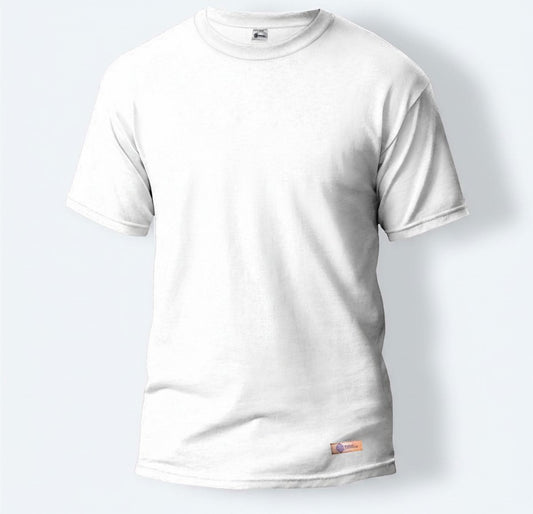Sunnah Conscious minimalist white round neck t-shirt made from 100% breathable cotton for everyday comfort.