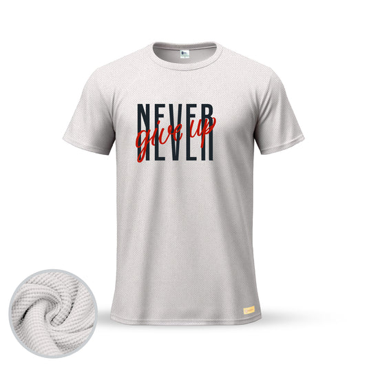 Never Give Up  | Thermal Round Neck T-Shirt for Men