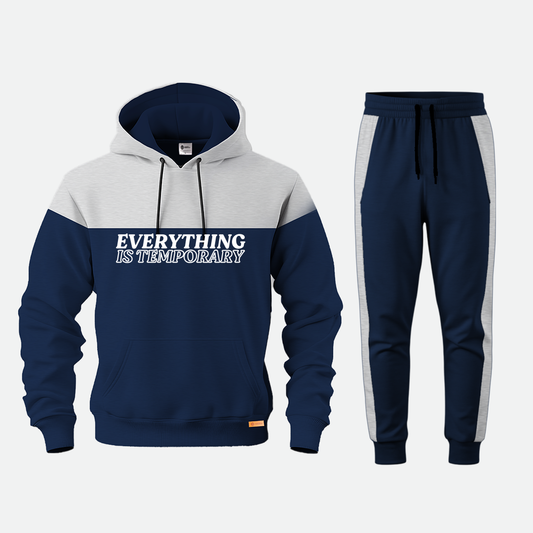 NevyBlue & HeatherGrey Hoodi Track Suit